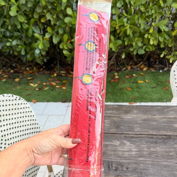 Vintage Jetmax Christmas Sculpted Banner Flag Santa Double Sided Heavy Duty - Picture 4 of 5